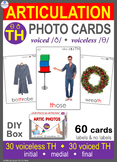 */TH/ Articulation 60 voiced & voiceless Photo Flash Cards
