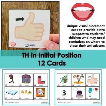 TH Sound Flashcards for Articulation Speech Therapy with VISUALS