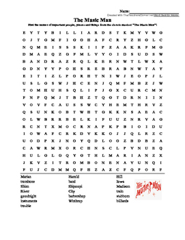 Preview of "THE MUSIC MAN" WORD SEARCH! GREAT "BACK TO SCHOOL" ACTIVITY!