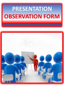 Preview of PRESENTATION OBSERVATION FORM FOR DISTANCE LEARNING (EDITABLE)