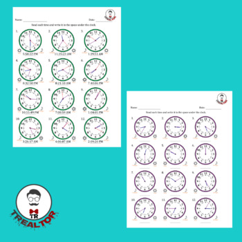 time worksheets pdf with answers 1 by trealtor tpt