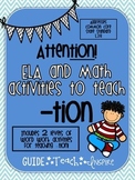 -TION  Two Levels of ELA and Math Activities for Teaching -TION