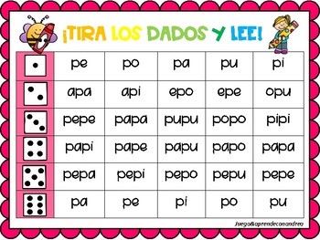 ¡TIRA LOS DADOS Y LEE! by JUEGA Y APRENDE CON ANDREA | TpT