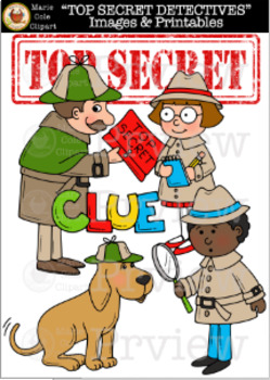 Preview of "TOP SECRET DETECTIVES!" Images and Printables [Marie Cole Clipart]
