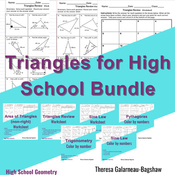 Preview of Triangles for High School Geometry Bundle