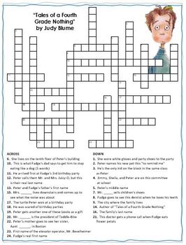 Tales of a Fourth Grade Nothing Crossword Puzzle Word Search Combo