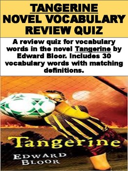 Preview of "Tangerine" Novel Vocabulary Review Quiz