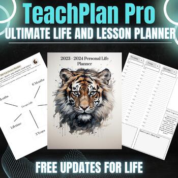 Preview of "TeachPlan Pro" Teacher Planner / Personal Growth Planner - 2023-2024 Academic