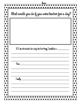 'Teacher For a Day' Sequence of Events Writing Activity by LanaLaine ...
