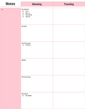 Preview of  Teacher Lesson Planner