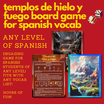 Preview of "Templos de hielo y fuego" Spanish Vocab Board Game