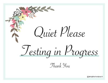 Preview of "Testing in Progress" Door Sign