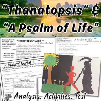 Preview of Thanatopsis & A Psalm of Life Analysis, Hands-on Symbolism Activity, Assessment