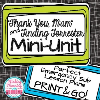 Preview of "Thank You, M'am" Mini-Unit - Emergency Sub Plan, Middle High School