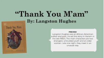 Preview of "Thank You M'am" by Langston Hughes Digital Text & Activities