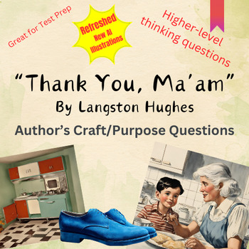 Preview of "Thank You, Ma'am" by Langston Hughes Author's Purpose Questions and Activities