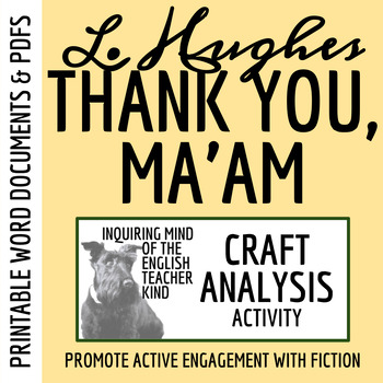 Preview of "Thank You, Ma'am" by Langston Hughes Craft Analysis Activity (Printable)