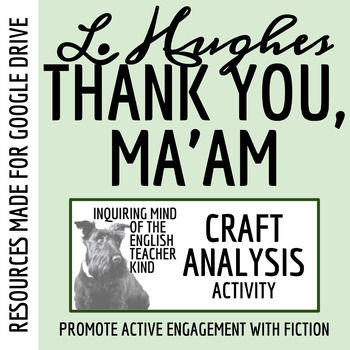 Preview of "Thank You, Ma'am" by Langston Hughes Craft Analysis Activity for Google Drive