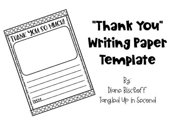 Preview of "Thank You" Writing Paper! (Freebie!)