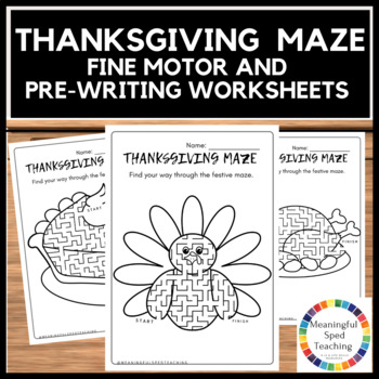 Preview of  Thanksgiving Mazes: Fine Motor and Pre-Writing Printable Worksheet