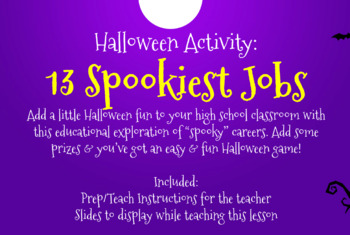 **The 13 Spookiest Careers** High School Halloween Activity | TpT