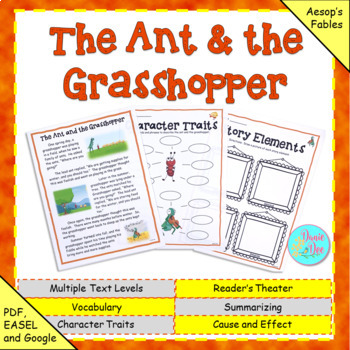 Preview of "The Ant and the Grasshopper" NO-PREP Reading Comprehension Resource