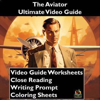 Preview of The Aviator Movie Guide Activities: Worksheets, Close Reading, Coloring, & more!