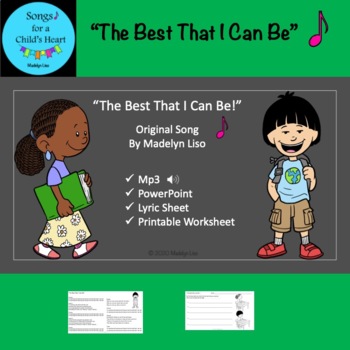 Preview of The Best That I Can Be Song/Mp3, PowerPoint, Lyric and Worksheet