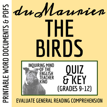 Preview of "The Birds" by Daphne du Maurier Quiz and Answer Key (Printable)