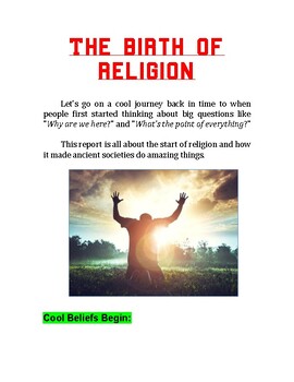 Preview of "The Birth of Religion" + Short Answer Worksheet