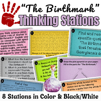 Preview of The Birthmark by Nathaniel Hawthorne Stations: Students Move, Think, Discuss