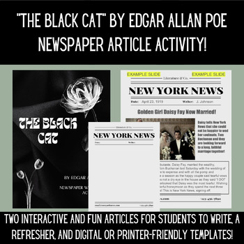 Preview of "The Black Cat" by Edgar Allan Poe Newspaper Article Activity!