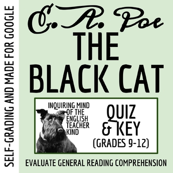 Preview of "The Black Cat" by Edgar Allan Poe Quiz and Answer Key for Google Drive