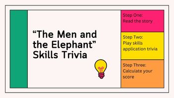 Preview of "The Blind Men and the Elephant" Skills Application Trivia