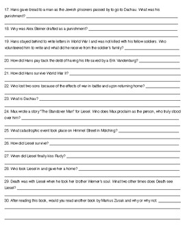 The Book Thief Worksheet