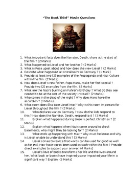 Preview of "The Book Thief" Movie Questions & Answers