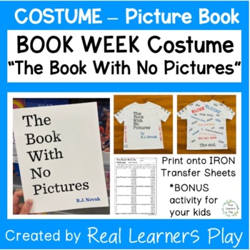 Preview of "The Book With No Pictures" 'COSTUME' for BOOK WEEK with Bonus Activity.