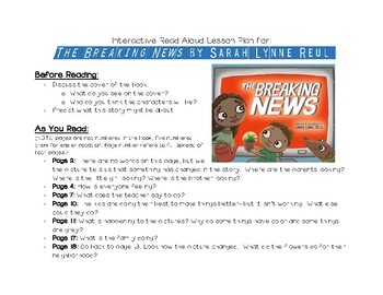 Preview of "The Breaking News" Interactive Read Aloud & Writing Response