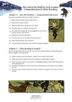 Preview of "The Call of the Wild" - Jack London - Advanced Teaching Unit & Activity Bundle
