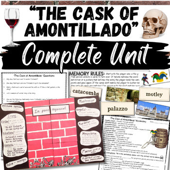 Preview of The Cask of Amontillado Unit: Hands-on Activities, Vocabulary, Plot, Final Test