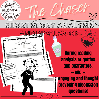 Preview of "The Chaser" by Collier Worksheet and Discussion Questions (Valentines Day!)