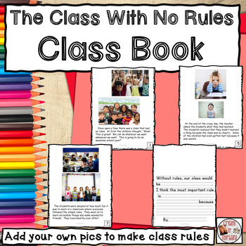 Preview of "The Class With No Rules" Back-To-School Class Book about Rules & Expectations