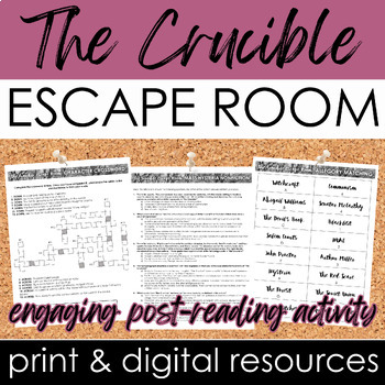 Preview of "The Crucible" Escape Room: Engaging Post-Reading Activity - Print/Digital