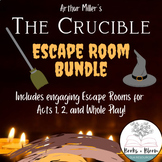 "The Crucible" Unit Review Escape Room Activities Bundle: 