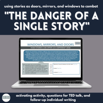 Preview of "The Danger of a Single Story" TED Talk Lesson with Digital Workbook