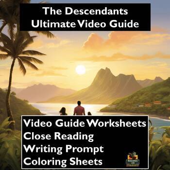 Preview of The Descendants Movie Guide Activities: Worksheets, Reading, Coloring, & more!