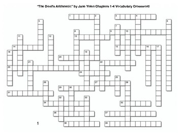 The Devil s Arithmetic﻿ by Jane Yolen Vocabulary Crossword Package