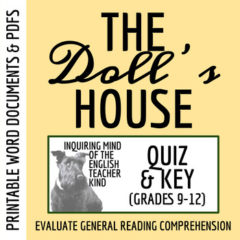 Preview of "The Doll's House" by Katherine Mansfield Quiz and Answer Key for High School