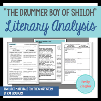 Preview of "The Drummer Boy of Shiloh" by Ray Bradbury Literary Analysis Graphic Organizers