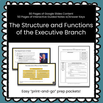 Preview of ★ The Executive Branch ★ Unit w/Slides, Guided Notes, and Test